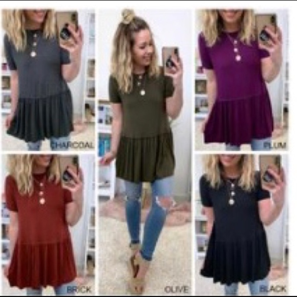 Ruffle Peplum Top in Plum